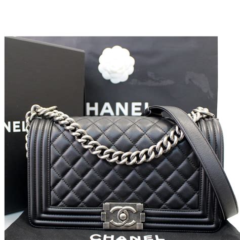 chanel boy bag black with patches|chanel boy bag for sale.